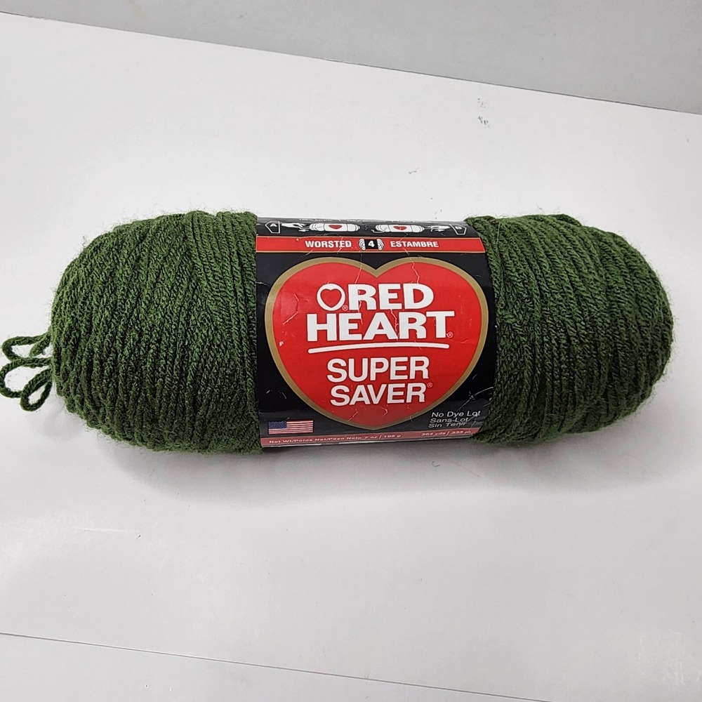 Red Heart Super Saver Knitting Yarn-Medium Thyme, E300-406 364 Yards 198 grams